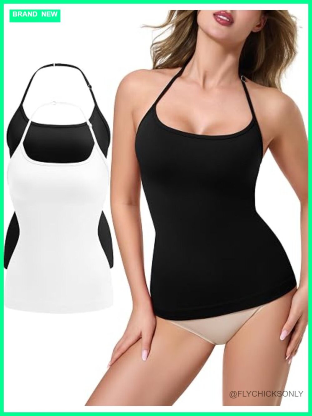 Tummy Control Shapewear Tank Tops Halter Backless Compression Cami Shaper